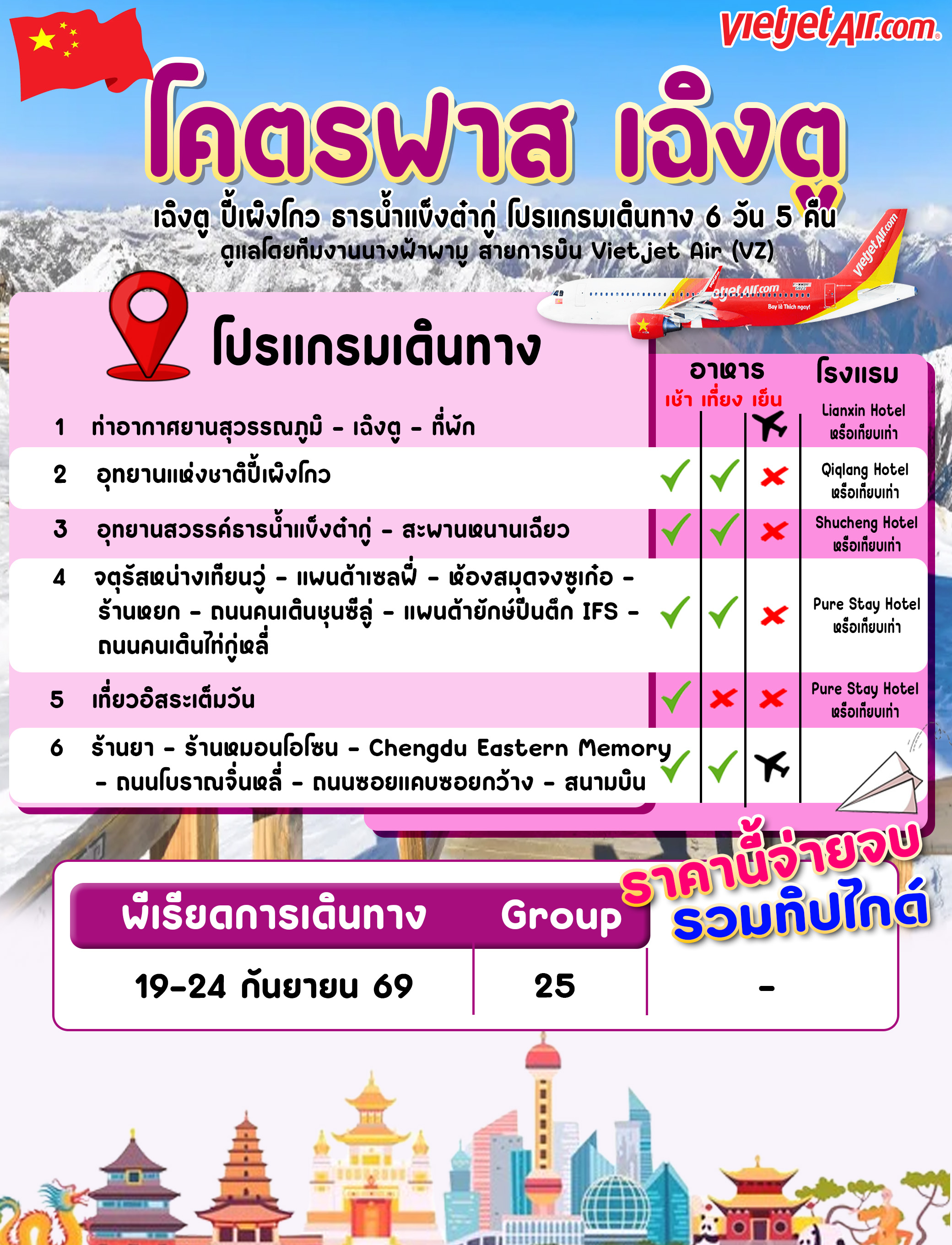 โคตรฟาส เฉิงตู ปี้เผิงโกว ต๋ากู่ 6D5N
